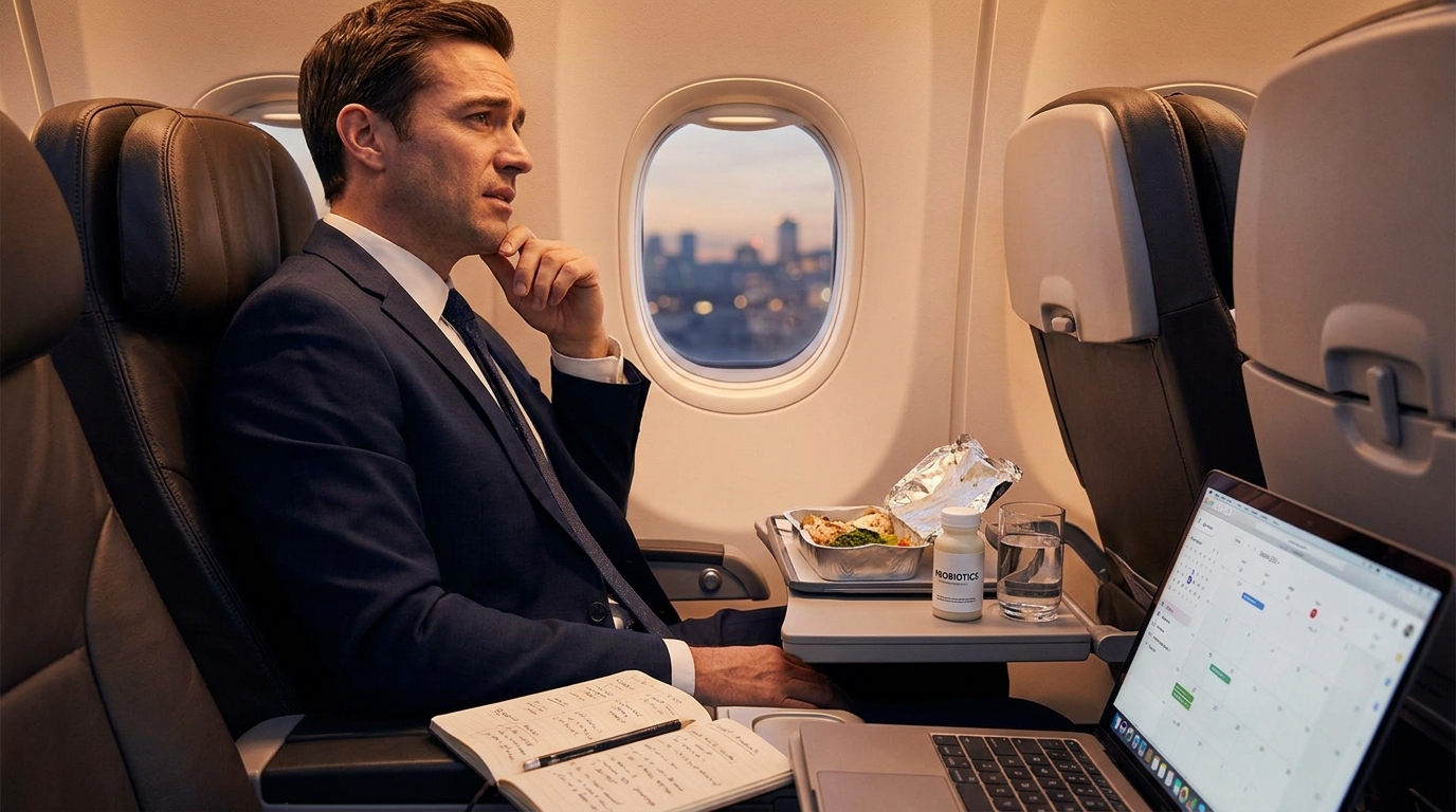 Airplane food ruining your business trip gut? Travel tested solutions