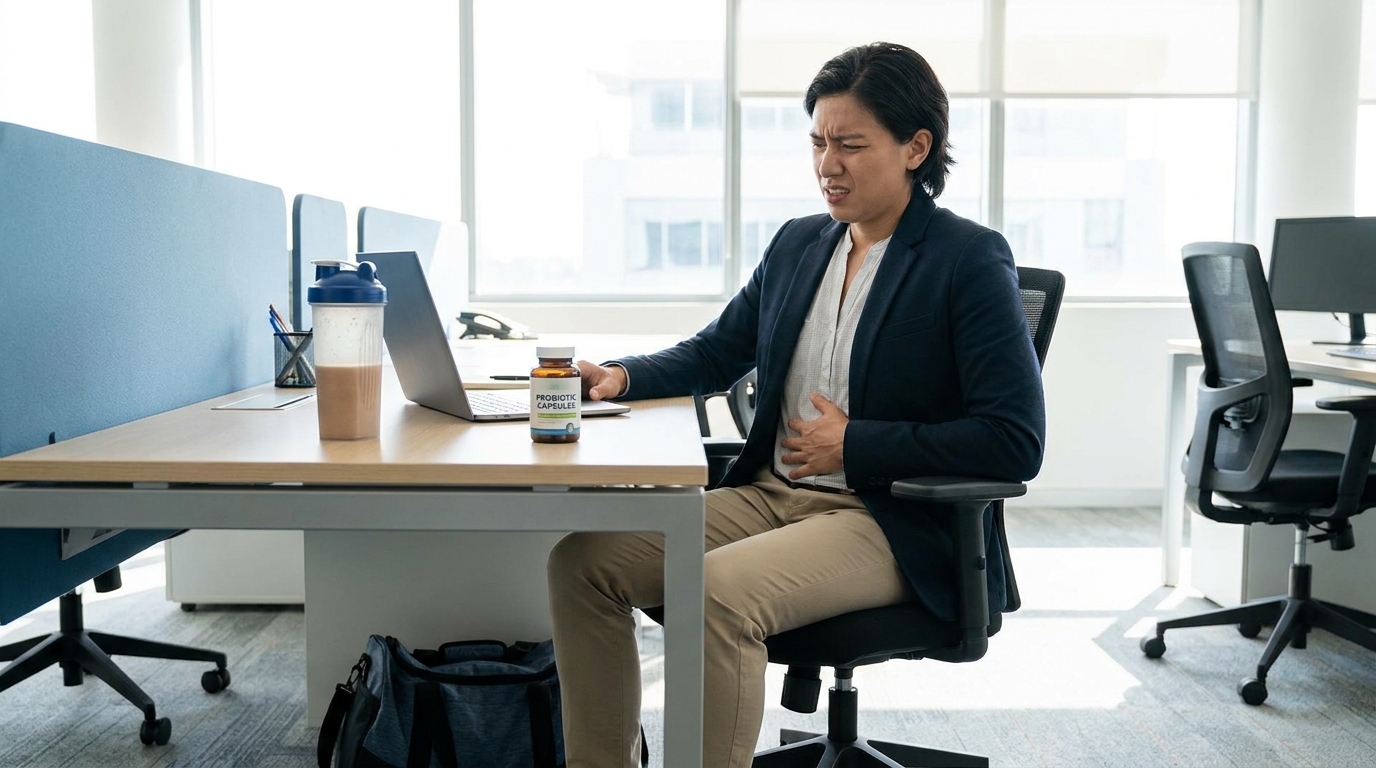 High protein shakes causing gas? Gut fixes for gym goers at work