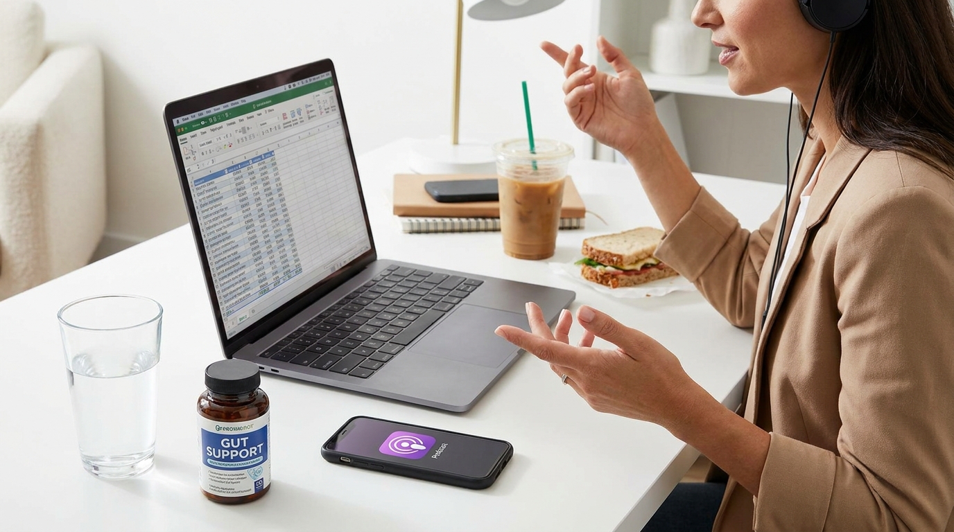 Podcast multitasking and forgotten meals? Gut routine for multitaskers